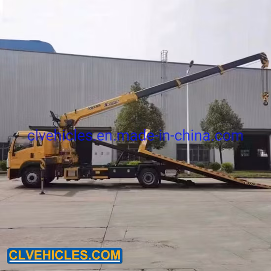Vehículo grúa montado en grúa de camión de auxilio de plataforma plana 8t 10t